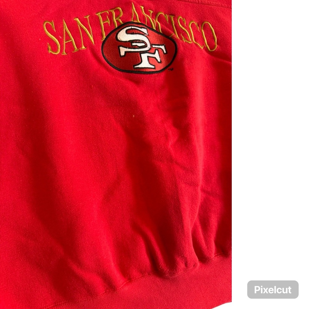 Vintage Lee Sport San Francisco 49ers Crewneck Sweatshirt Red Mens XL NFL 90s - Picture 3 of 9